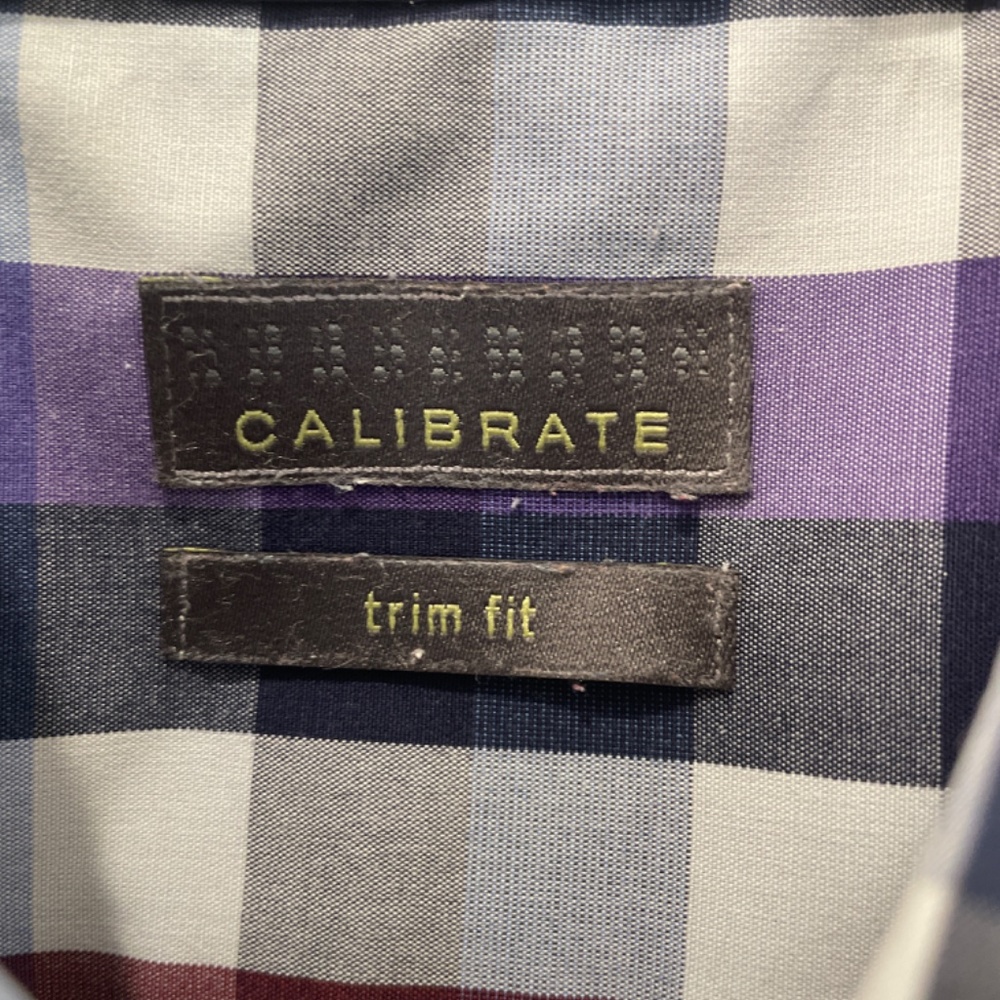 Euc Calibrate Checked Button Down - 16.5 X 36/37 - image 2